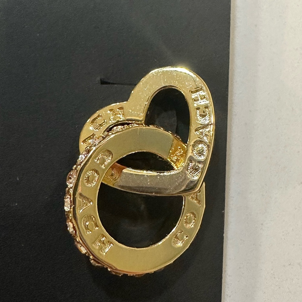 Coach Outlet Interlocking Open Circle Heart Earrings - Picture 3 of 5